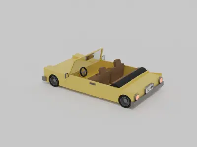 lowpoly open car Free low-poly 3D model