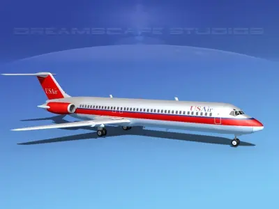 Douglas DC-9-40 US Air 3D model