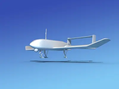 Mohajer 4 Drone Bare Metal 3D model