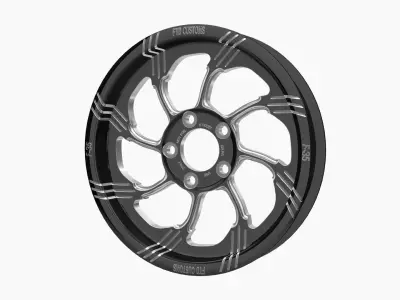 FTD Customs F35 BC drag racing wheel Low-poly 3D model