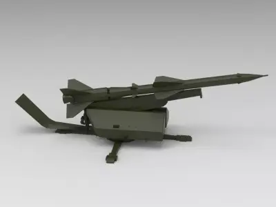 SA-2 Surface-to-Air Missile 3D model