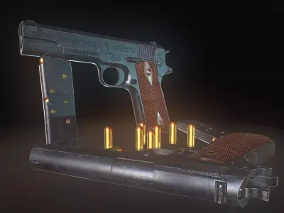 Colt M1911  Low-poly 3D model