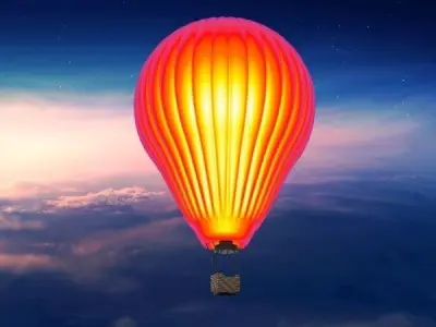 Air balloon Low-poly 3D model