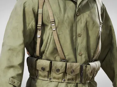 US WWII Infantry Soldier 3D model