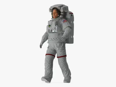 Astronaut in Extravehicular Mobility Unit Rigged 3D model