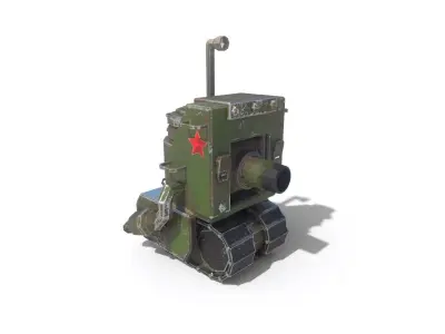 Tank chibi cartoon Low-poly 3D model