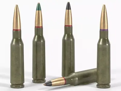 Soviet or Russian Cartridges 5-45x39 3D model