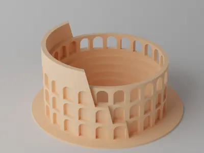 Cartoon Cute Roman Colosseum Low-poly 3D model