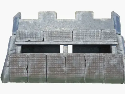 Small Bunker Low-poly 3D model