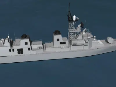 Takanami Class Destroyer Makinami 3D model