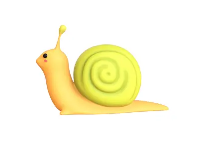 Cartoon Snail v002 - 3D Model Low Poly  Low-poly 3D model