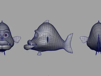 fish cartoon 3d model 3D model