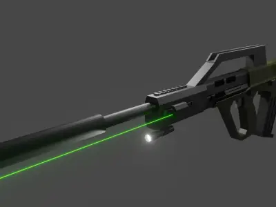 Custom AUG Low Poly Free 3D model