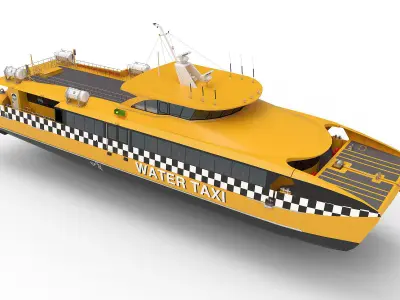 High speed taxi catamaran ferry 3D model