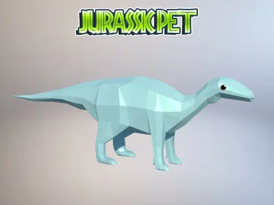 Iguanodon bernissartensis Low-poly 3D model