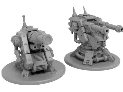 Fantasy Gun turrets 3D print model