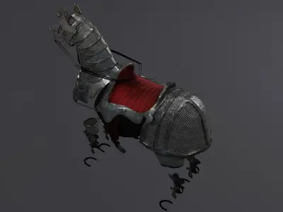 Horse armor PBR Low-poly 3D model