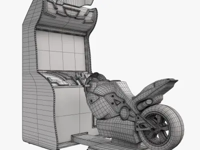 12 Arcade Machines 3D model purchase
