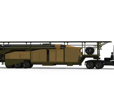 Kheibar iranian ballistic missile 3D model