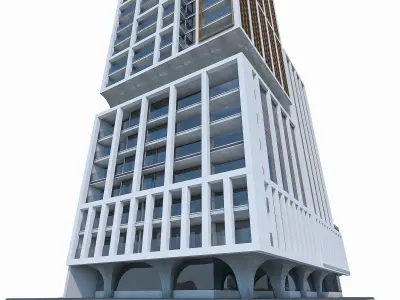 Residential Tower 03 Low-poly 3D model