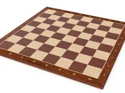 Wooden Chessboard 3D model