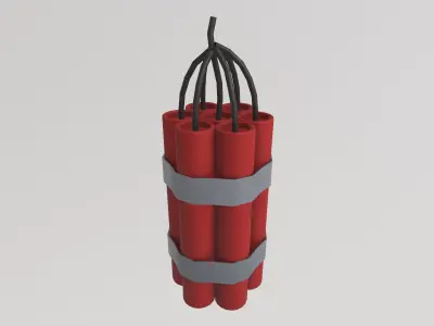 Stylized Low-Poly Dynamite TNT Bomb Low-poly 3D model