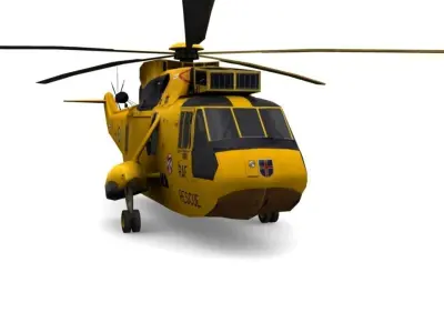 Sea King MK4 helicopter Low-poly 3D model