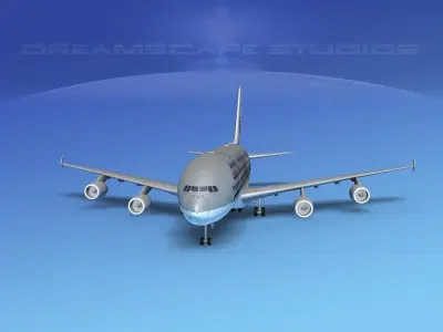 Airbus A380-800 Qatar 3D model