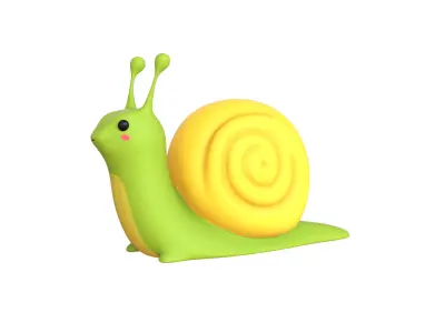 Cartoon Snail v007 - 3D Model Low Poly Low-poly 3D model