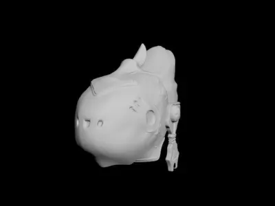 Chocobo Helmet Low-poly 3D model