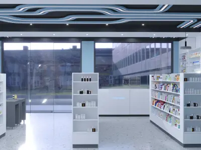 Pharmacy Low-poly 3D model blender Format Low-poly 3D model