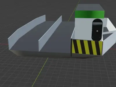 Ferry boat with roof Free 3D model