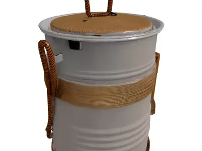 Rustic Metal Drum Smoker 3D model