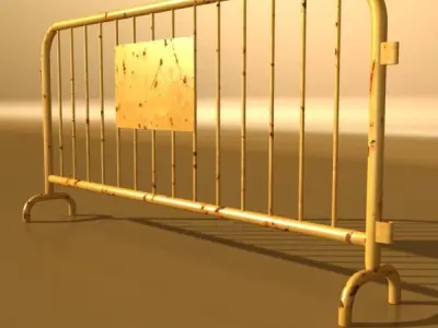 Barrier Fence High Detail unwrapped 3D model