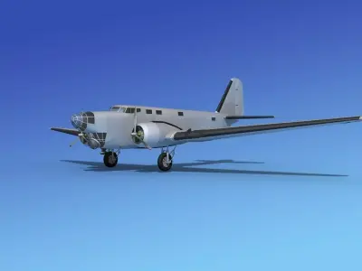Douglas B-18A Bolo Bare Metal 3D model