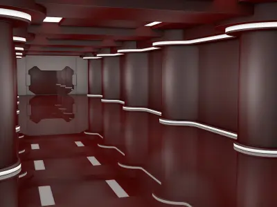 Sci Fi Corridor 3D model 184