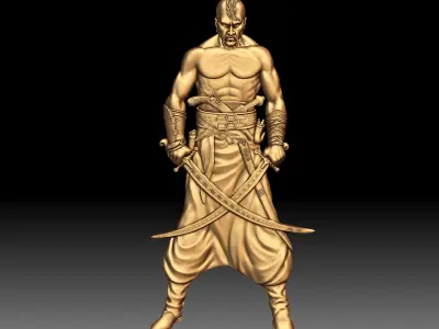 Cossack Ukrainian warrior bas-relief 3D print model