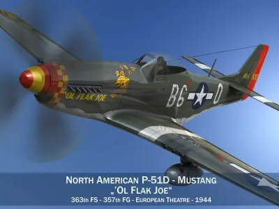 North American P-51D - Ol Flak Joe 3D model