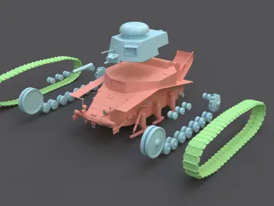 T18 aka MS1 soviet tank Low-poly 3D model