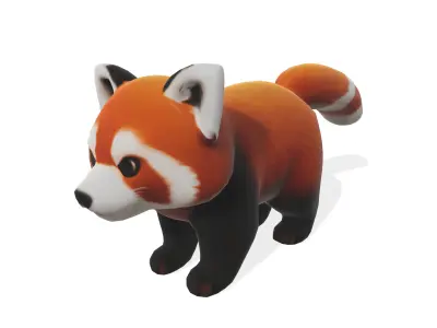 Playful Red Panda 3D model