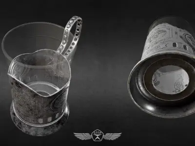 Cup holder USSR  Free low-poly 3D model