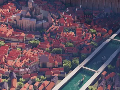 Attack on Titan Shiganshina District Low-poly 3D model