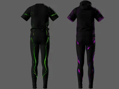 5 Future Glow Activewear Set 3D model