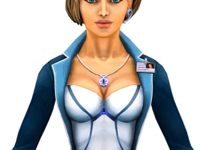 Woman Scientist Low-poly 3D model