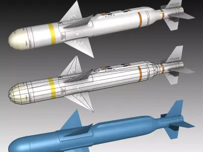 Sea Skua Anti-Ship Missile Low-poly 3D model