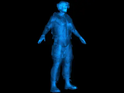 African American Military Mercenary Soldier  3D model