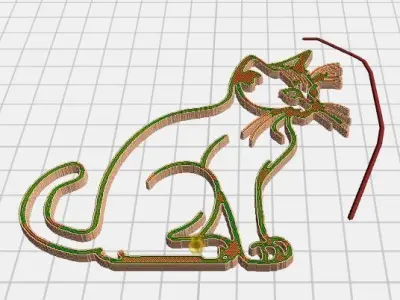 cat silhouettes for decoration Free 3D print model