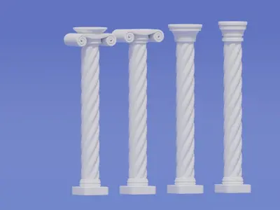 Greek and Roman Twisted Columns 3D model