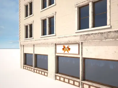 Apartment Building 158 Low Poly 3d Model Low-poly 3D model