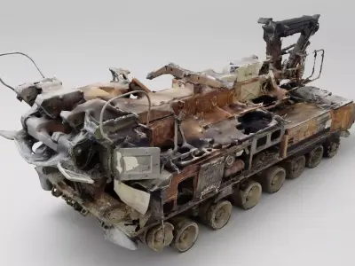 russian 9A39 Gadfly TEL transloader destroyed by Ukrainian army  3D model